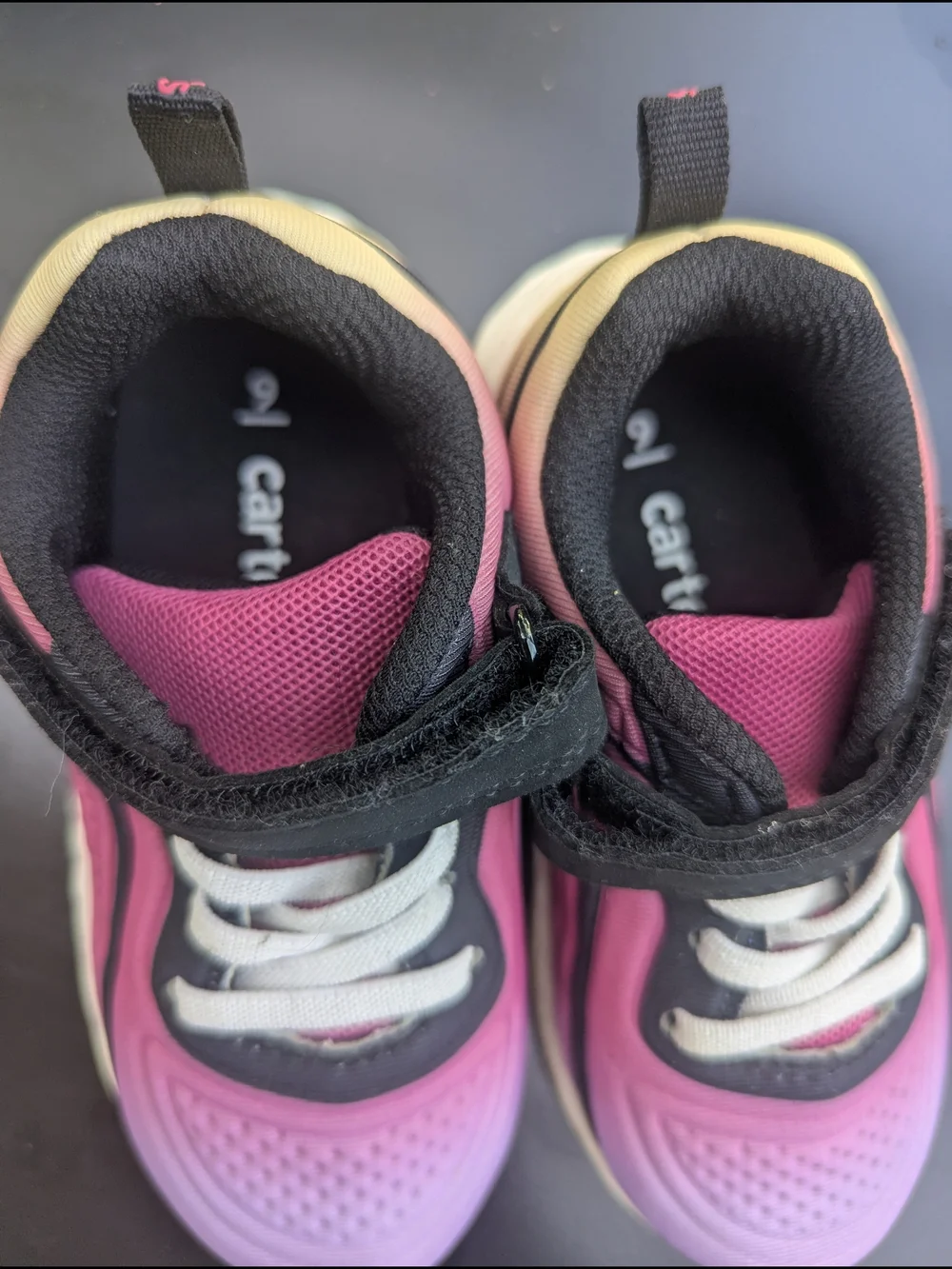 Carter's Pink to Lavender Gradient Kids Sneakers with Black Trim